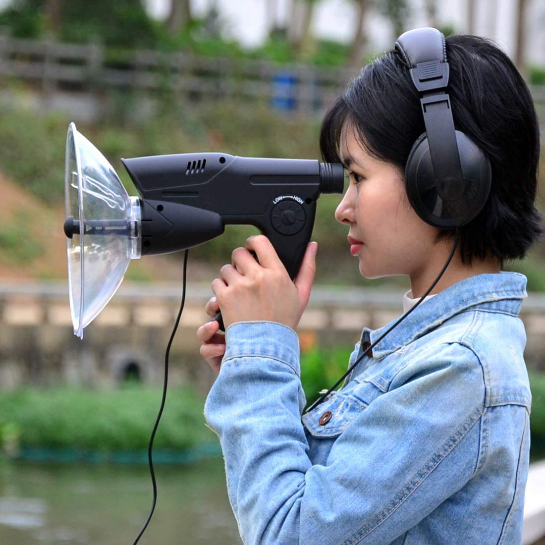 HAUSBELL Listening Device, Observation Device, Scientific Explorer Parabolic Microphone Bionic Ear Electronic Listening Device Digital Device Nature Observing and Listening Device, Headphone Included