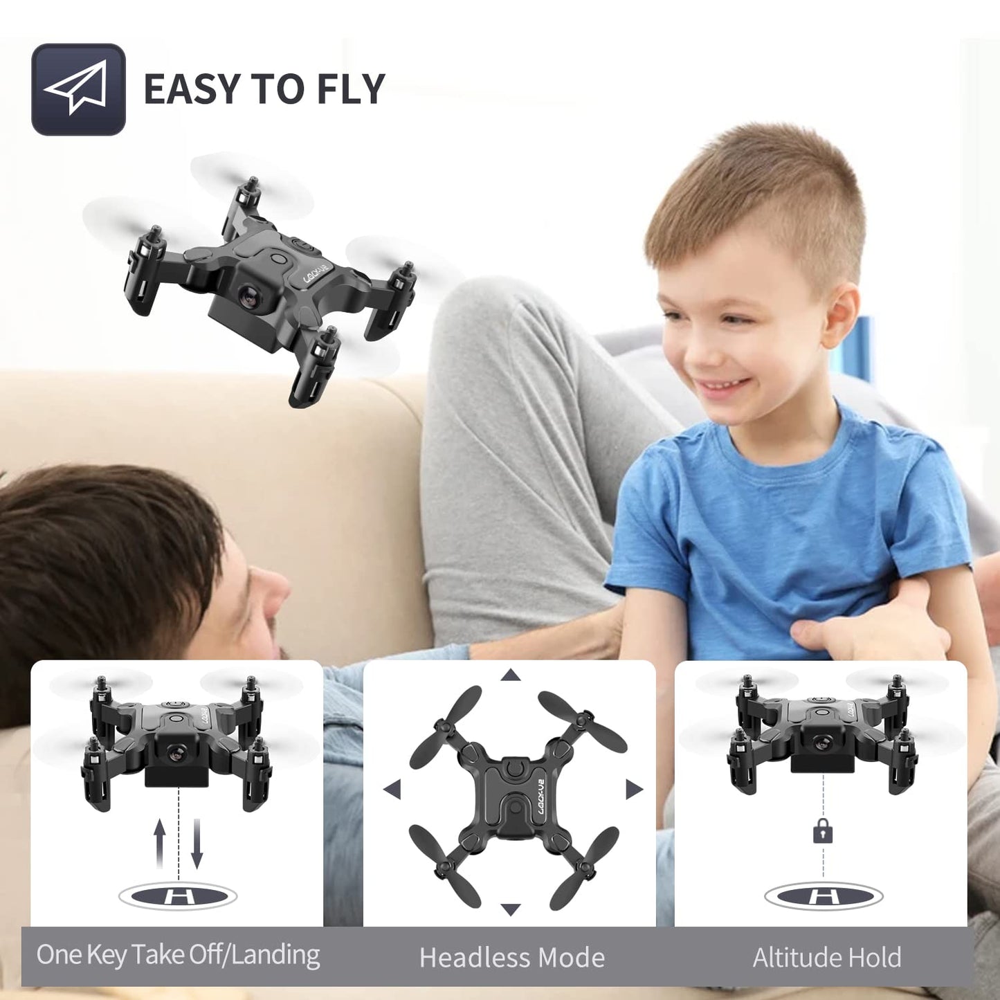 4DV2 Mini Drone with Camera for kids,Nano Portable Pocket Foldable RC Quadcopter Toys Beginners Gifts for Boys Girls,3D Flip,Altitude Hold,Headless Mode,Trajectory Flight,